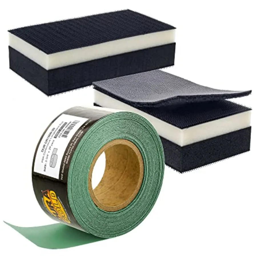 

Прямоугольный шлифовальный блок Pro Series 5" x 2-3/4" с двойной плотностью, двусторонний, из ЭВА, с креплением на липучке, 2 шт. - с адаптером PSA и абразивной наждачной бумагой 1500