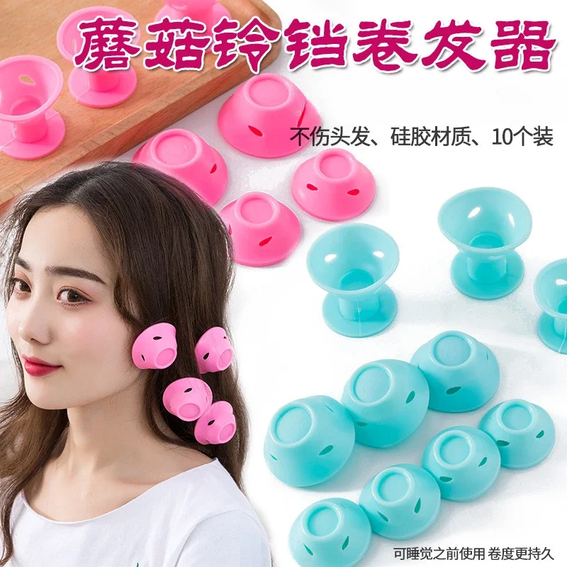 10 pz Bigodini Senza Calore Rulli Per Capelli Senza Calore Riccioli In Silicone Morbido Dormire Pigro Curling Aste Onda Formers Strumenti Per Lo Styling Dei Capelli