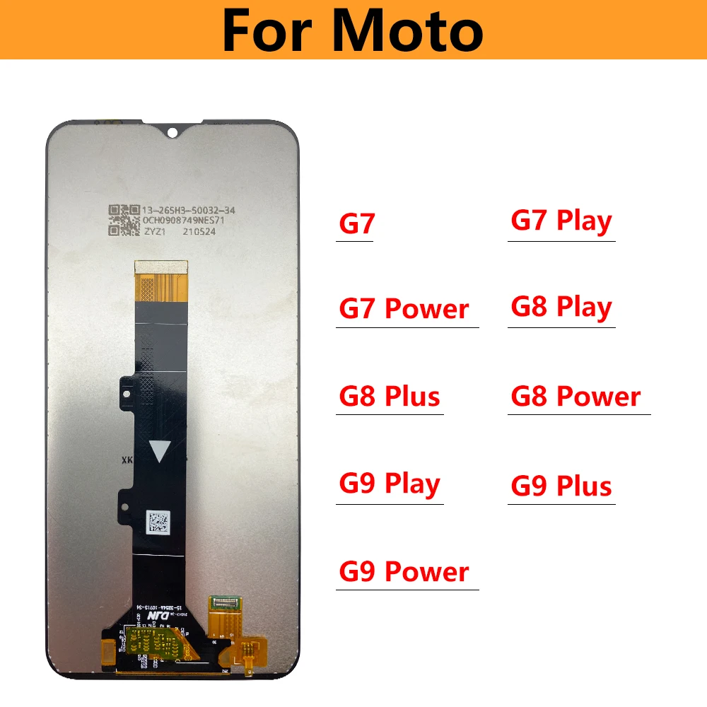 LCD Display Screen Touch Digitizer Assembly With Frame Repair For Moto G7 Play Power G8 G9 Play Power Plus G10 G30 G100