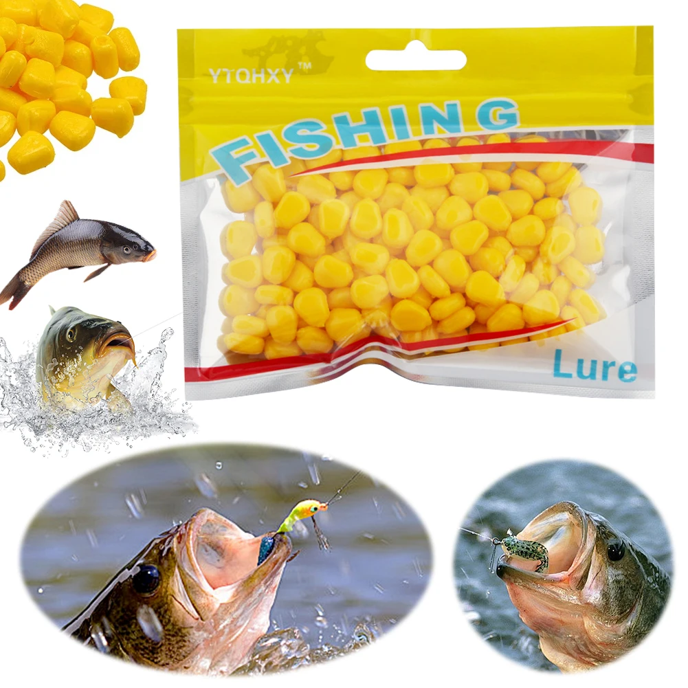 100Pcs Corn Smell Soft Bait with Nice Scent Corn Buoyancy Bait Simulation Fake Corn Soft Baits for Trout Carp Fishing