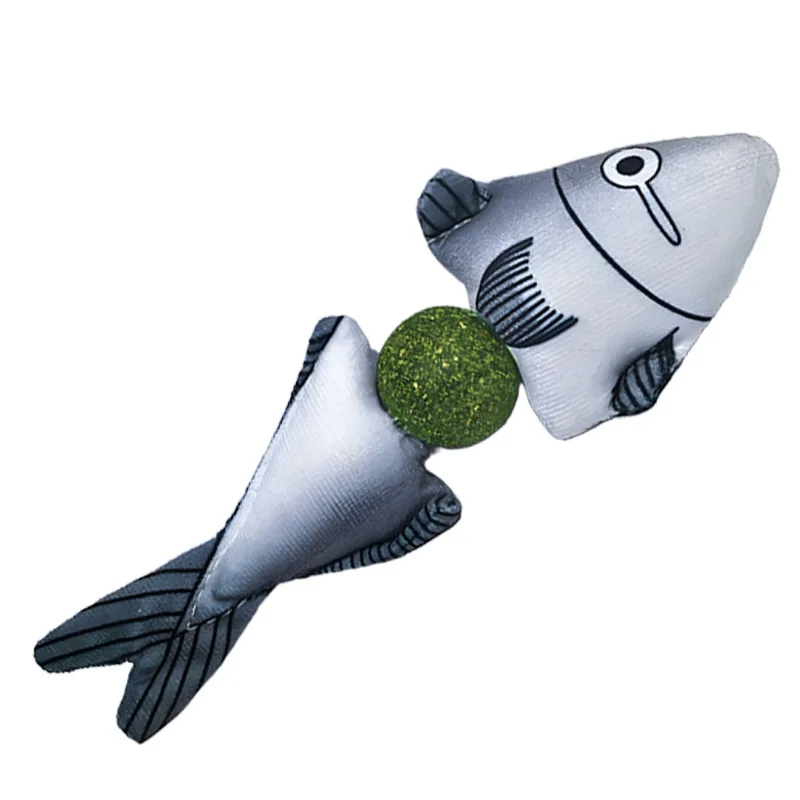 Pet supplies cat mint thin relief teeth cleaning toy lotus fish cartoon plush grinding rod simulated fish fresh breat cat
