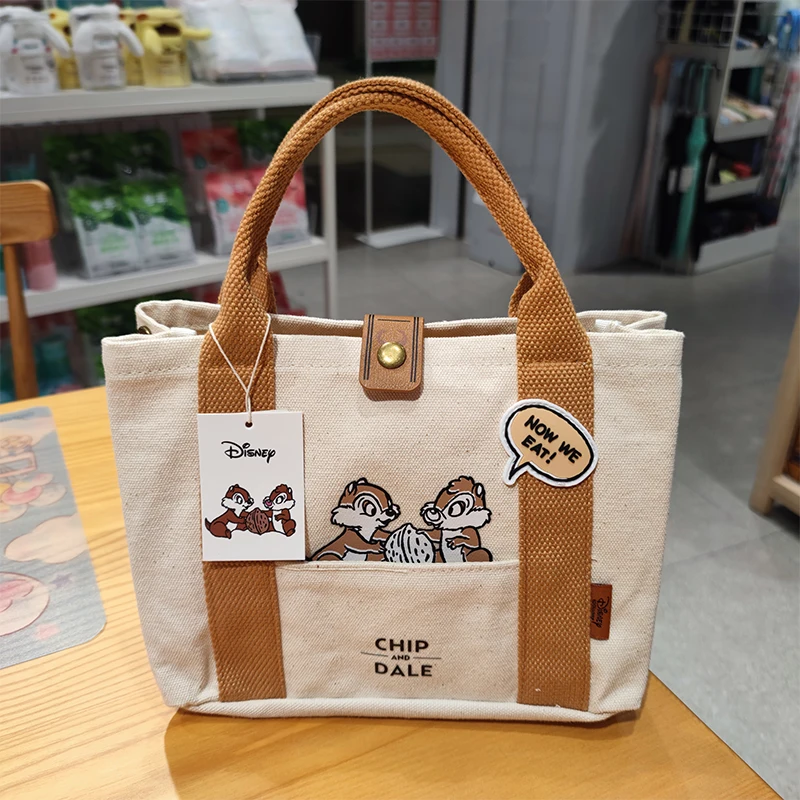 Miniso Disney The Pooh Chip Dale przenośna torebka płócienna torba na Lunch o dużej pojemności wielofunkcyjny Organizer Crossbody