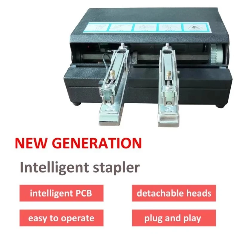 Smart Sensor Electric Stapler Double Head Automatic Book Comb Binding Sewing Automatic Heavy Duty Stapler Industrial