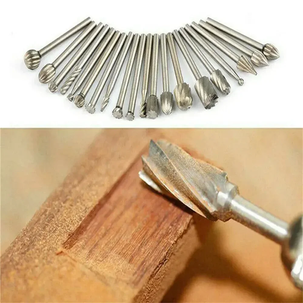 10pcs Rotary File For Steel Milling Cutters For Metal Rat-tail File Hard Metal Rotary File Set Compatible Woodworking Tool