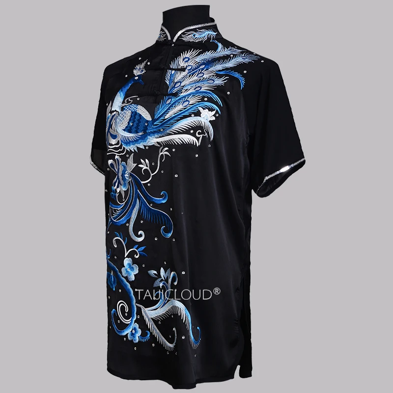 زي الكونغ فو المطرز على شكل طاووس للنساء - بدلة أداء ومنافسة مخصصة من Wushu Chang Quan