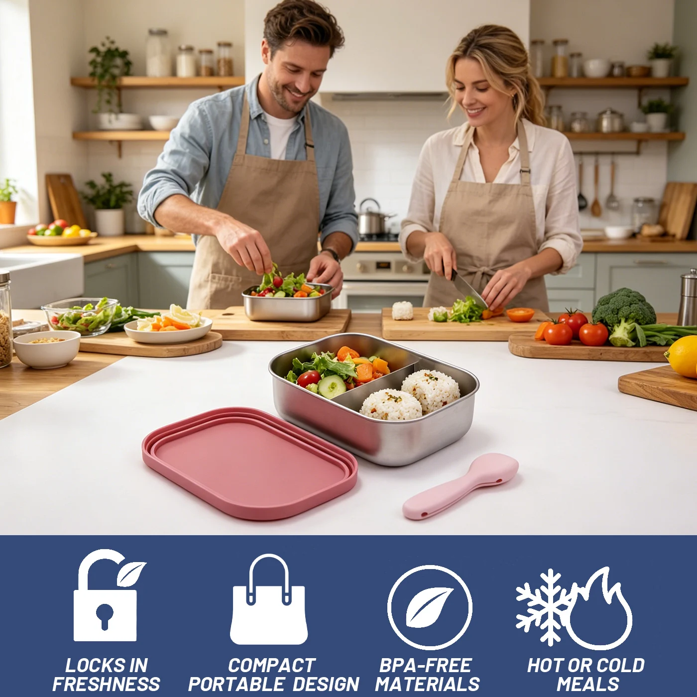 กล่องอาหารกลางวันสแตนเลส 304 ย - Bento Box Two Tier บทวิจารณ์และราคา