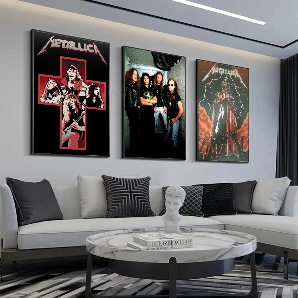 Retro Metal-Band-M-Metallica paints canvas printing portrait digital posters for living room dining room kitchen and home decor