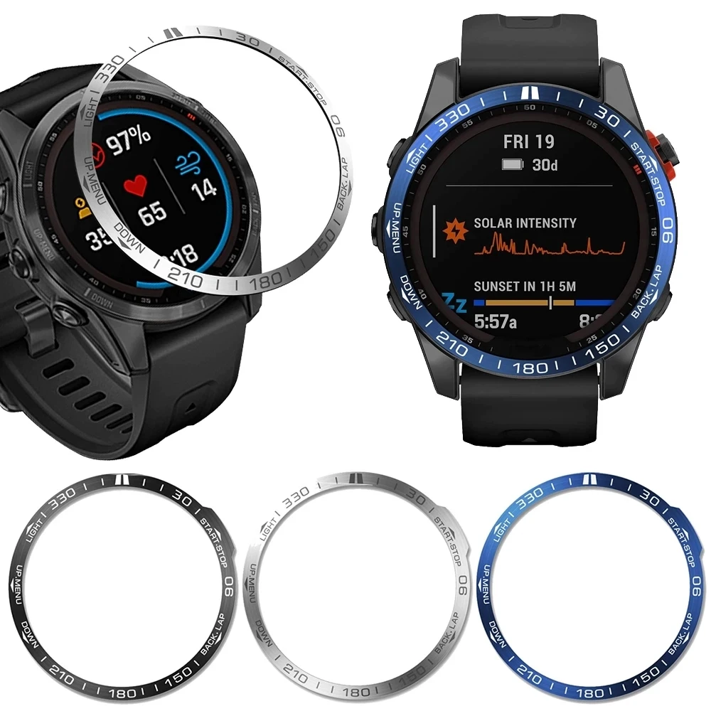 Smartwatch, Metalllünette für Garmin Fenix 7 7S 7X Epix Gen 2 8 47 mm 51 mm, Stahlgehäuse, Stoßstangen-Abdeckring, Ersatzzubehör