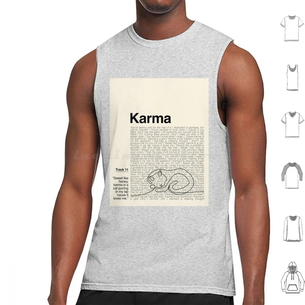 Karma débardeurs imprimé coton chanteur de musique musicien sans peur parler maintenant rouge 1989 réputation amant folclore Evermore Midnight