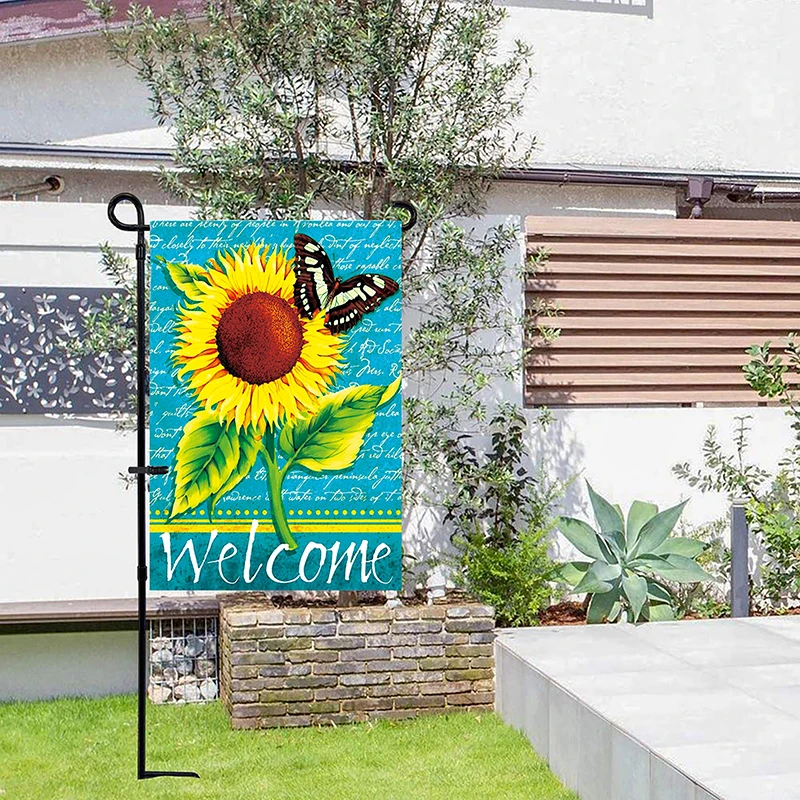 

Sunflower Double-sided Garden Flag Outdoor Decorative Hanging Welcome Summer Season Banner Garden Ornament Home Decoration