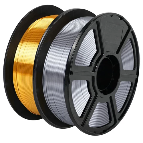 Imagen 2 del producto Filamento de impresora 3D de seda dorada y plateada de 1,75mm, carrete de 250g, impresión suave de alta precisión, Compatible con la mayoría de las impresoras 3D FDM