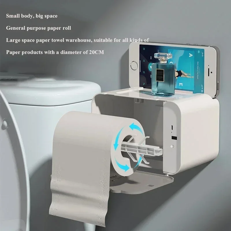 Induction Toilet  Holder Shelf Automatic Paper Out Wc Paper Rack Wall-Mounted Dispenser Bathroom Accessories