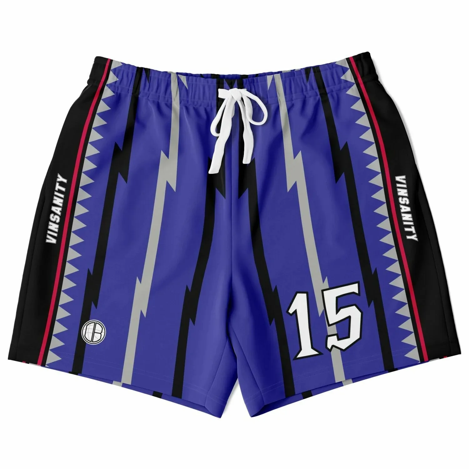 

Vinsanity 15 Purple/White Edition Men's Basketball Shorts with Pocket Summer Quick-dry Soft Lightweight Swim Shorts Moto Shorts