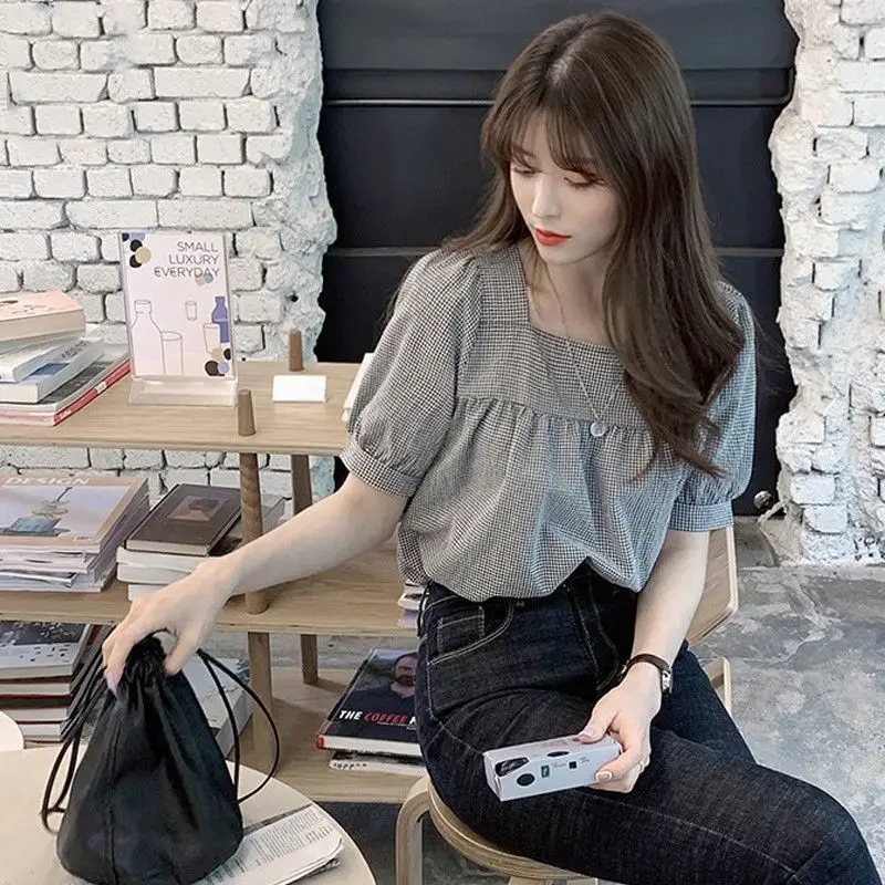 

Летняя офисная леди, простота, элегантный тренд, сексуальная клетчатая одежда с коротким рукавом, достойная интеллектуальная, щедрая Sven, официальная, аккуратная