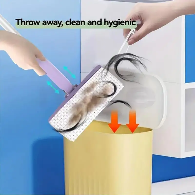 Automatic Cloth Changing Mini Mop Hands-Free Mini Mop Compatible With Face Towels Home Cleaning Mop With Push-Pull Cloth Handle