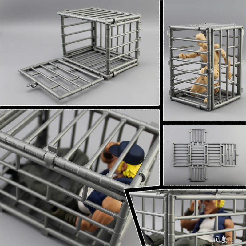 1/12 Scale Model Scenario Imprison Cage Simulation Prison Scene Accessories Fit 6'' Soldier Figma Action Figure Body Display Toy