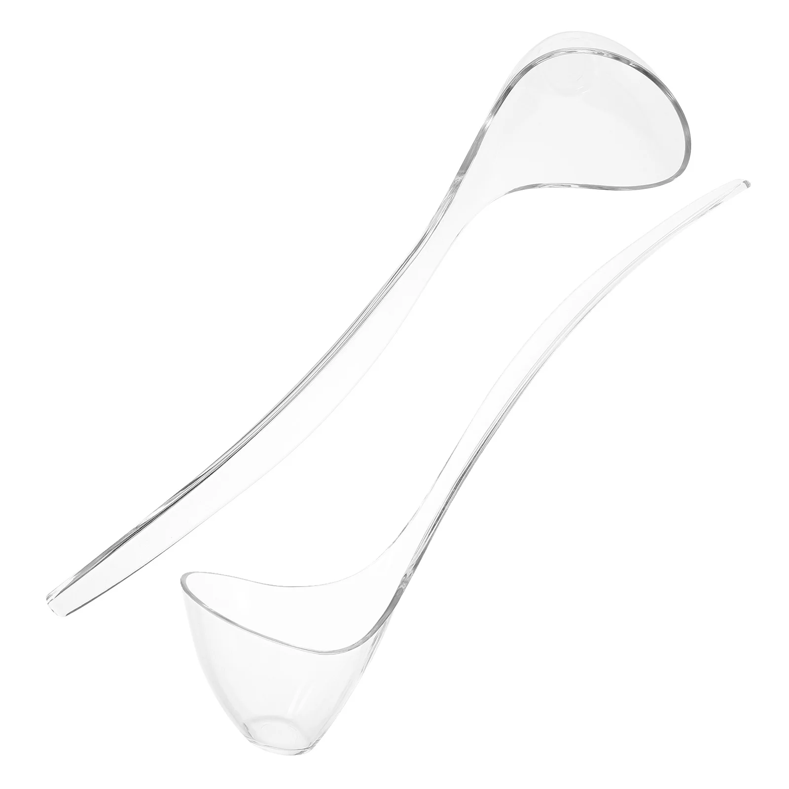 

2Pcs Kitchen Sauce Ladle Heat Resistant Clear Plastic Soup Serving Spoon with Extended Handle for Burns Prevention Stirring