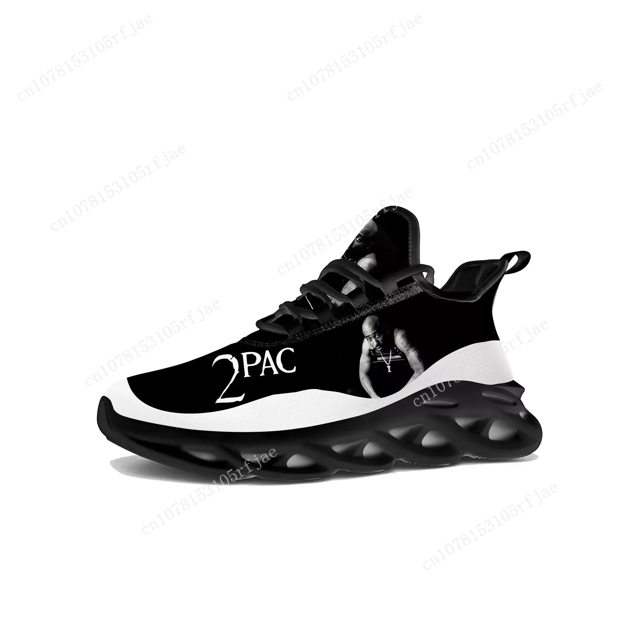 2Pac Hip Hop Rapper Flats Sneakers Mens Womens Hot Pop Sports Running Shoe Sneaker Lace Up Mesh Footwear Tailor-made Shoe Black