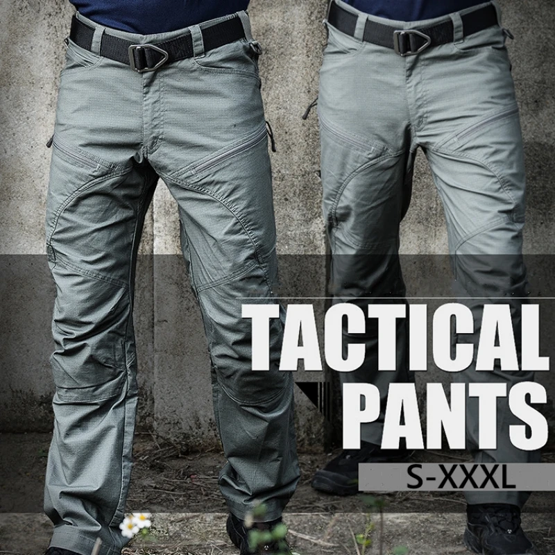 Waterproof Commuter Tactical Pants Men Camouflage Trousers Slim Work Cargo Pants Overalls Outdoor Combat Training Sport Trousers