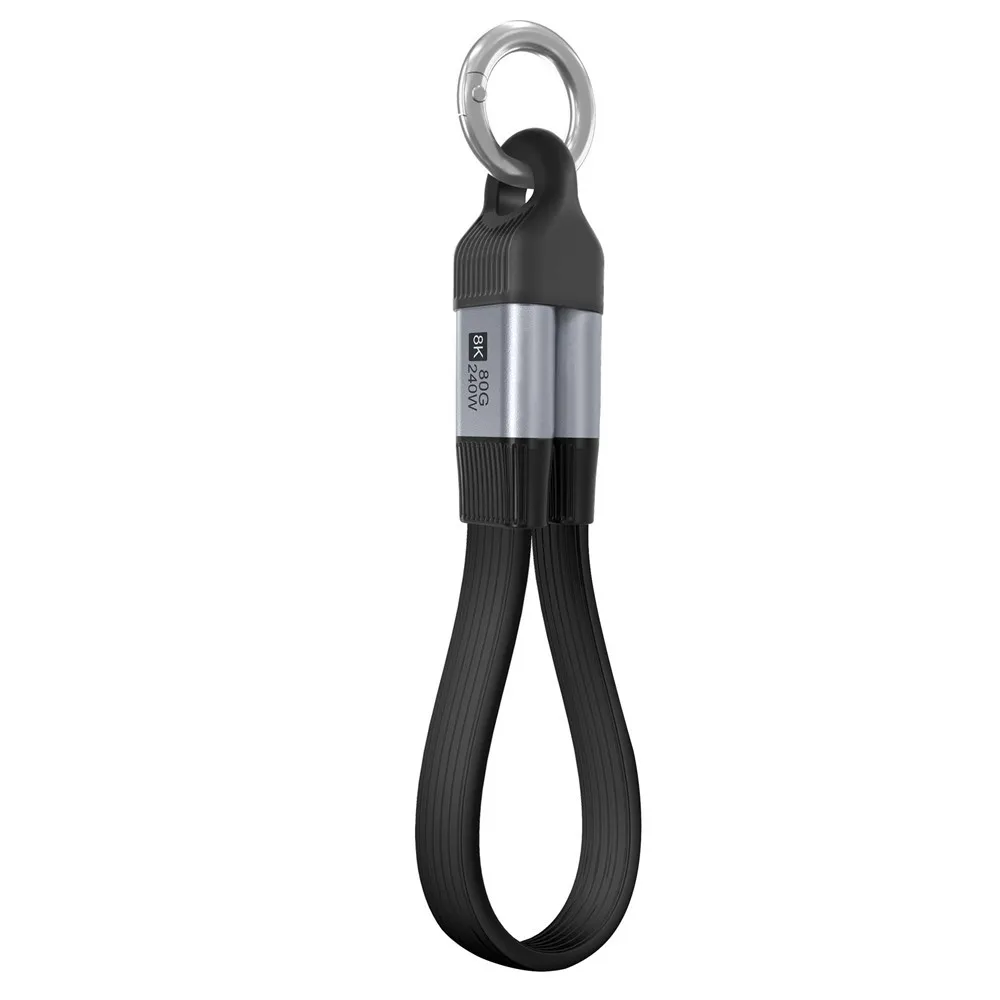 JavicTech USB4 Cable Portable Keychain Short 240W 80Gbps 8K60Hz Type-C Cable Mini Size Cable for iPhone 17 Pro SSD HUAWEI iPad
