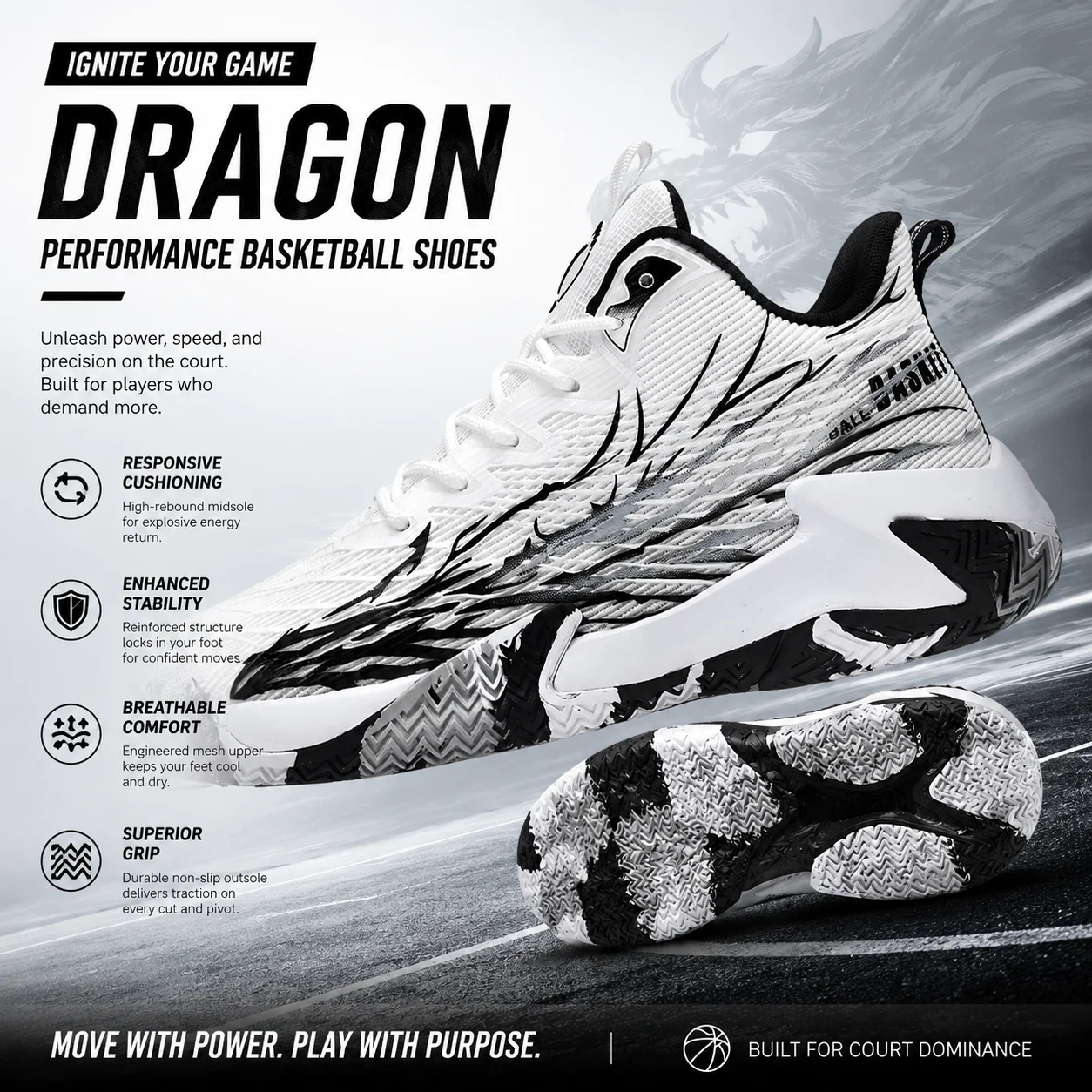 2026 New Men Breathable Mesh Basketball Shoes Non Slip Shock Absorb Outdoor Training Sports Sneakers