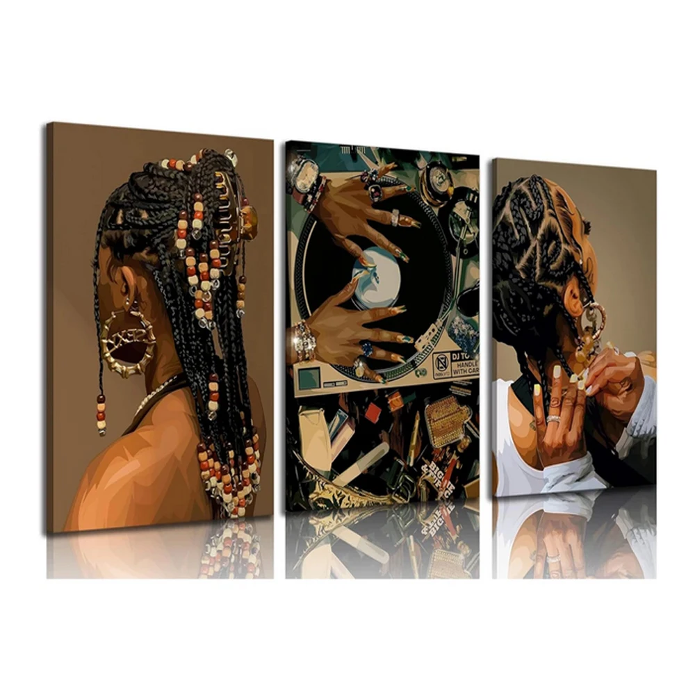 

Мода в стиле бохо, черная девушка, 5D алмазная живопись, абстрактная афроамериканская DIY, полная алмазная мозаика, вышивка, кристалл, украшение для дома