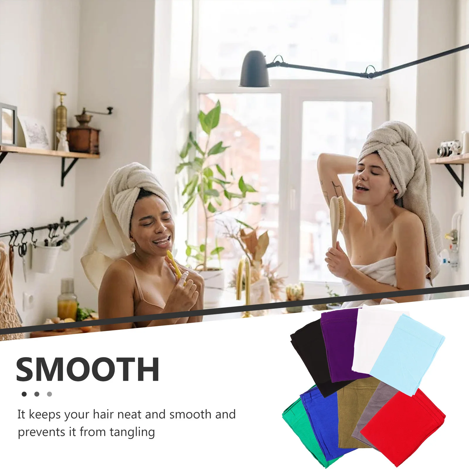 9 Uds pañuelo para la cabeza turbante sombrero envoltura elástica antideslizante cómodo multiuso Unisex accesorios para rastas gorras para rastas