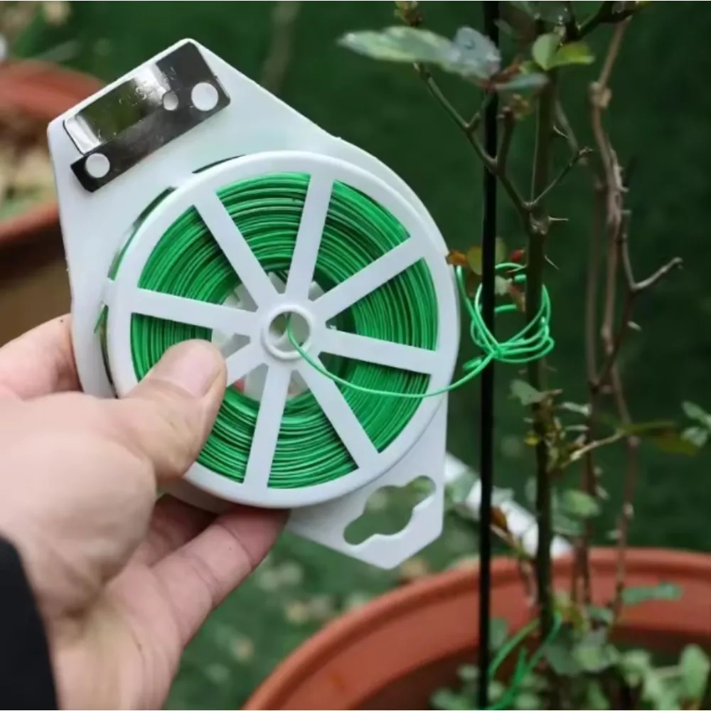 1Roll 30m Free-Cut Plant Tie, PVC-Coated Wire, Twist Tie for Climbing Flower Vine Shaping and Support