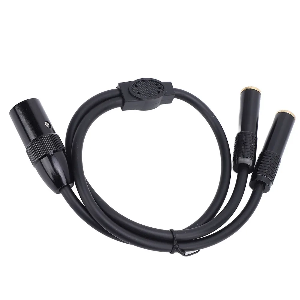 Gold Plated 3Pin XLR Male to Dual 6.35mm Female Plug and Play XLR Male to Dual 1/4inch Microphone Cable Stereo Converter Cable