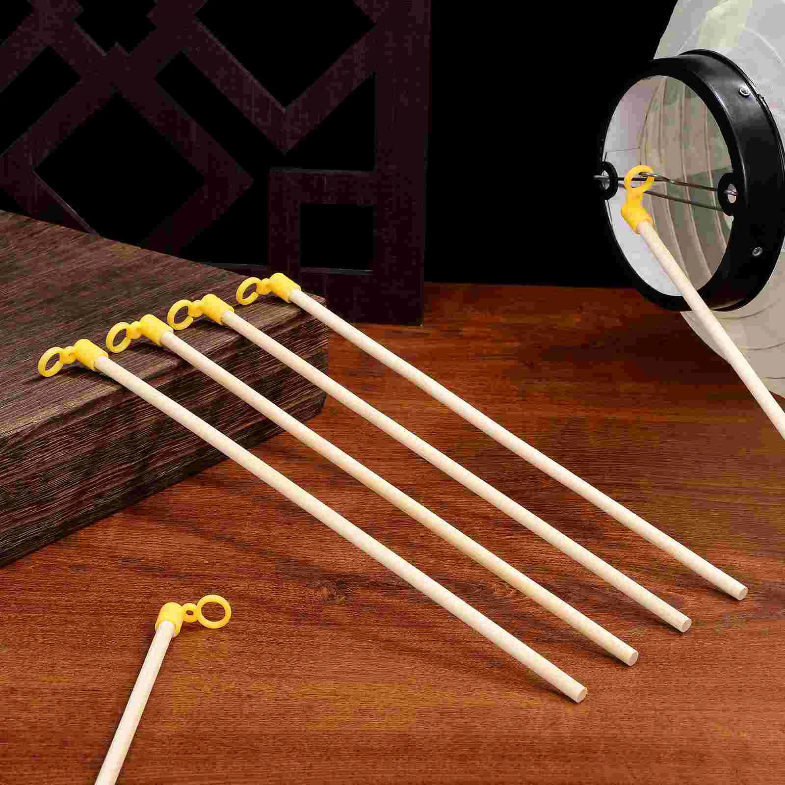 35 Pcs Rechargeable Lantern Handle Chinese Lanterns Wood Stick Paper Poles Wooden Child