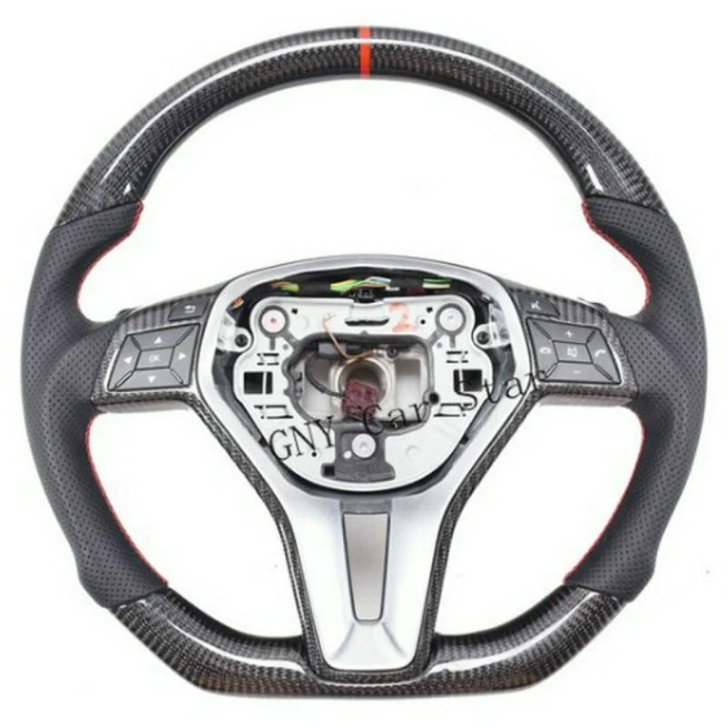 For Mercedes-Benz W204 W212 W218 GLK207 C63 A45 A172 E280 100% Real Carbon Fiber Car Steering Wheel With Leather