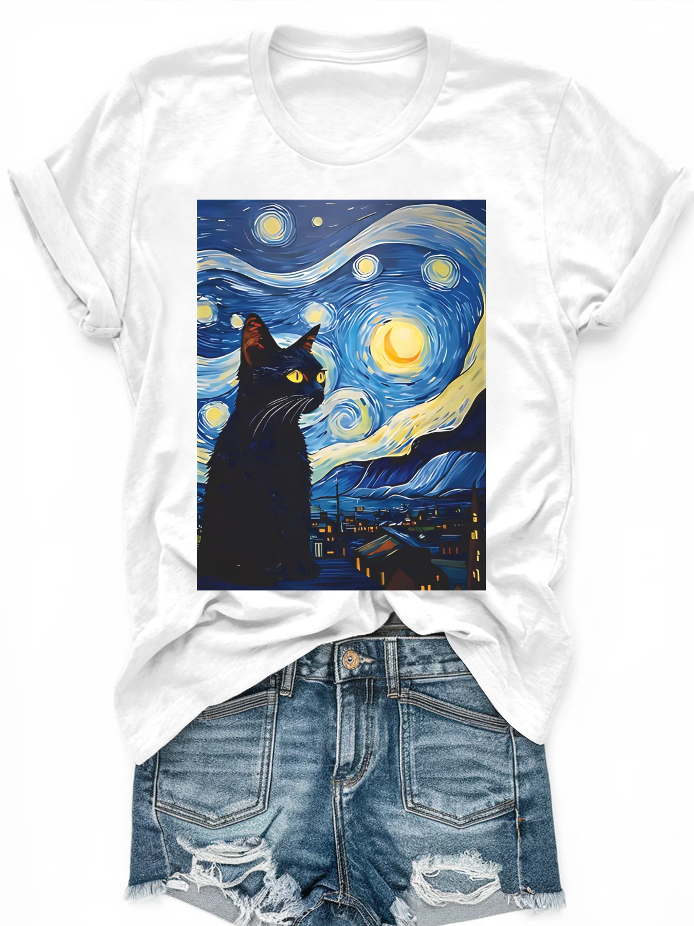 

Women's large-size printed short-sleeved T-shirt, loose and casual, soft, comfortable and breathable, outdoor sports