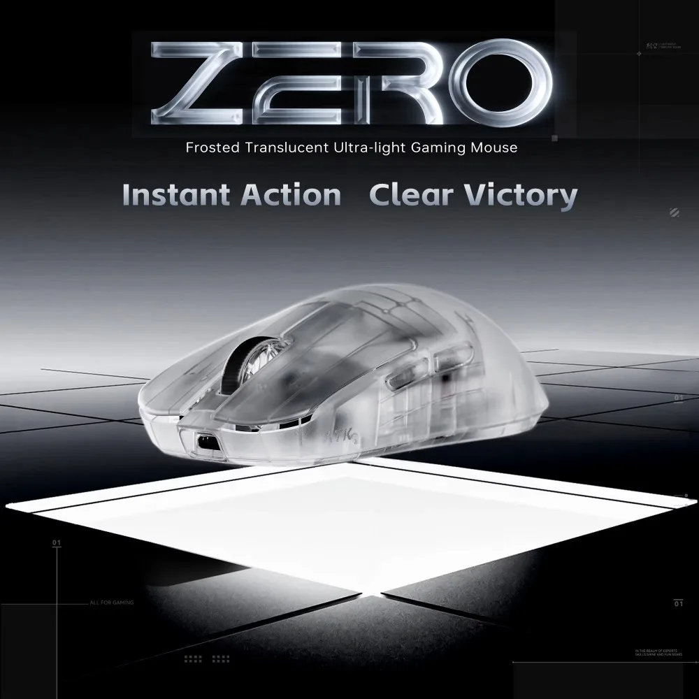 

Игровая мышь ATK Blazing Sky ZERO с двумя режимами подключения, беспроводная, PAW3950, сверхнизкая задержка, двойная частота опроса 8K, эргономичная, настраиваемая, игровые аксессуары