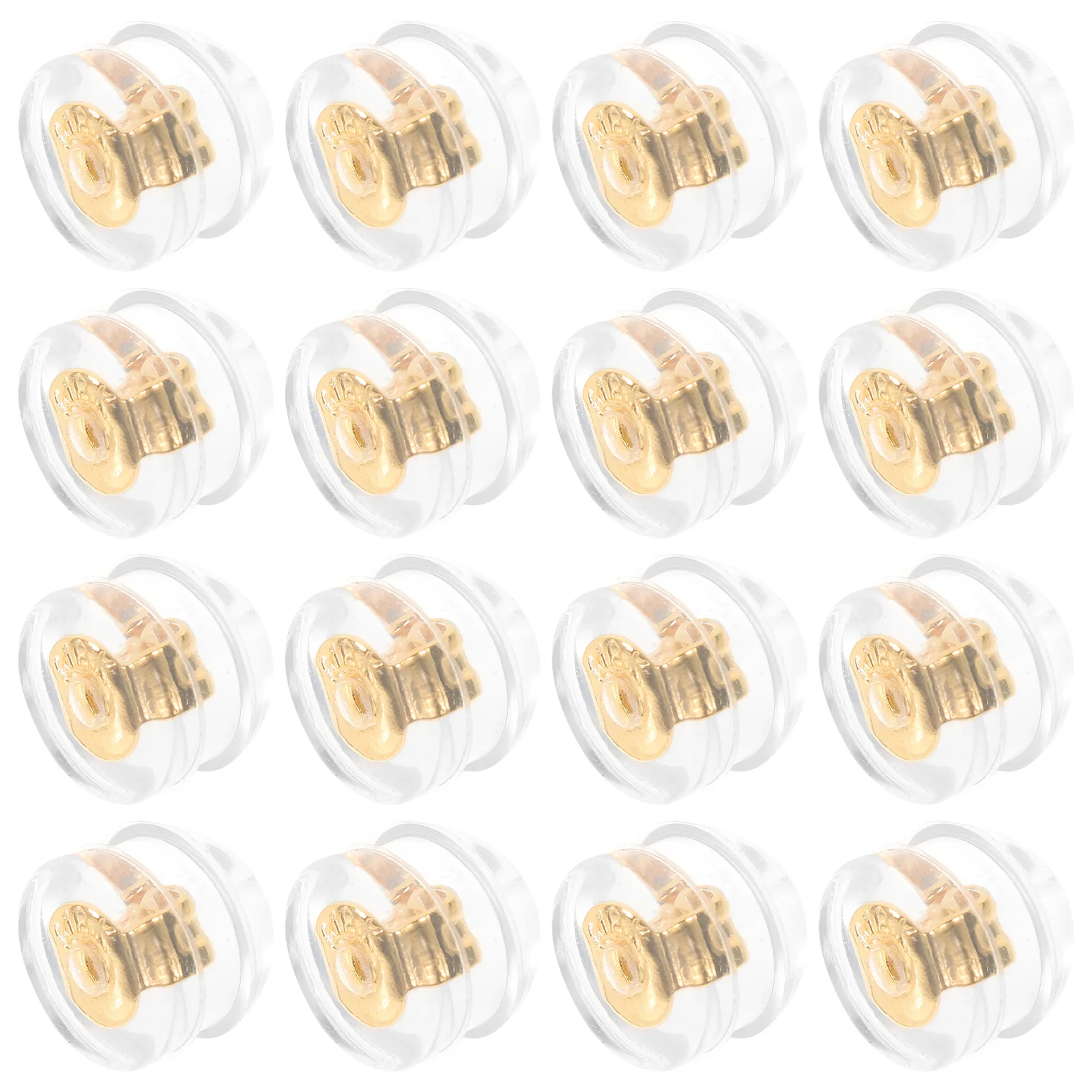 

50 Pcs Delicate Silicone Earrings Miss Clip- Converters Silica Gel Flat Backs for Studs Accessories