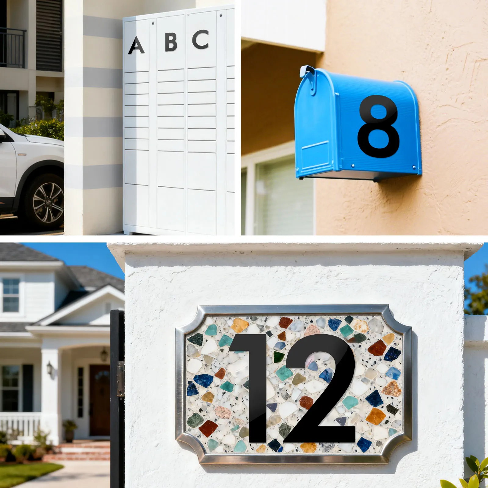 hot sale 2.5 /3/4/5 inch 1pcs house number address street iron metal sign plate hanging dec plates garden Letter Plaques Signs