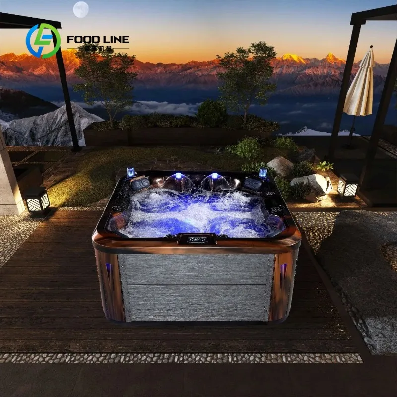 Hot Sell Family Shared Outdoor SPA Tub Custom Freestanding Acrylic Hot Tub with Whirlpool Massage for Residential Yard