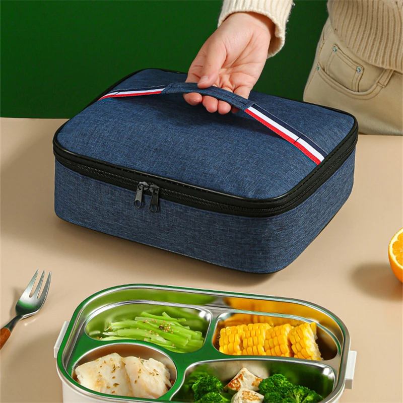 

Square Thicken Thermal Lunch Bag Bento Box Food Carrier Insulated Cooler Storage Bags Large Ice Pack Picnic Pouch Women Lunchbag