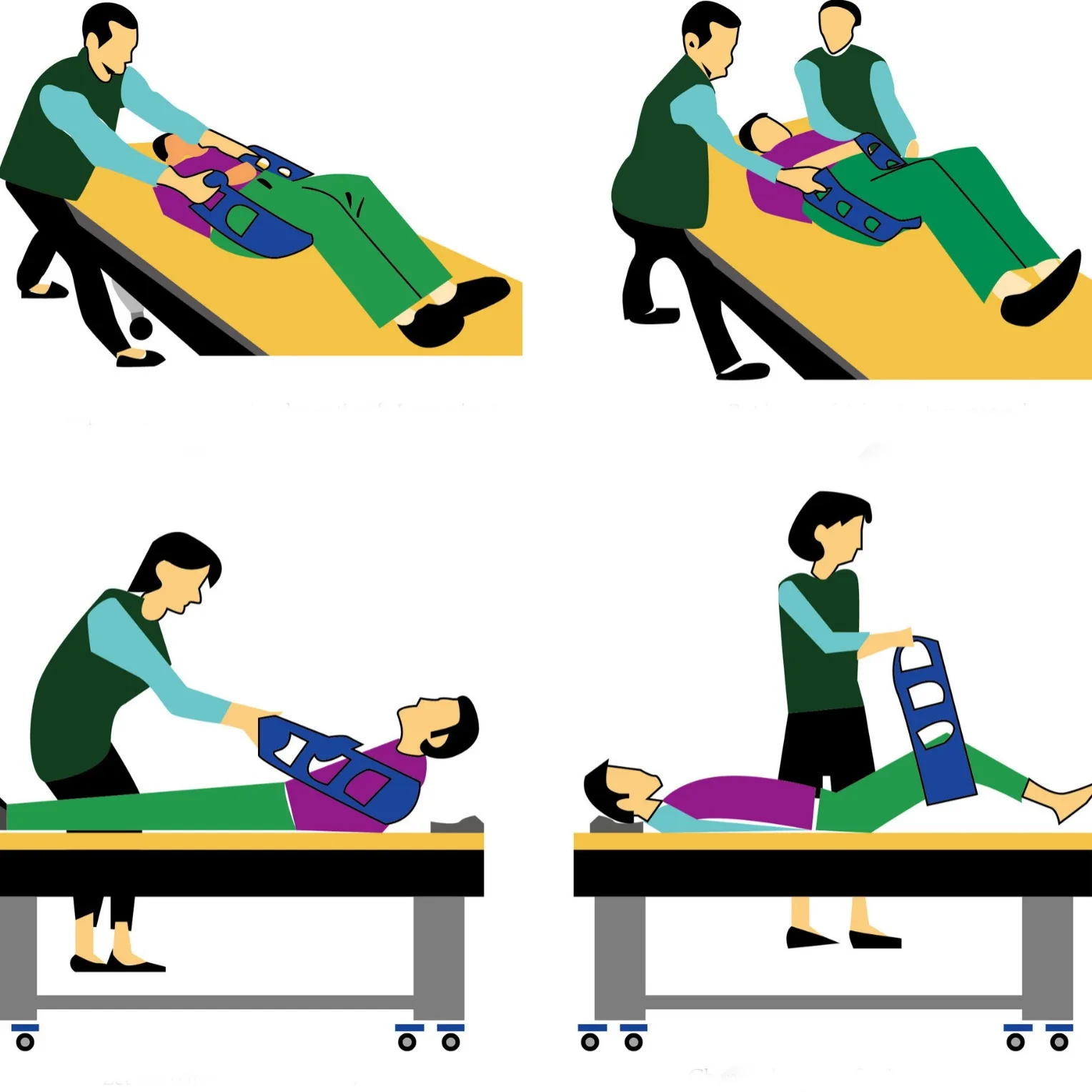 حزام نقل المريض بمقابض - حمالة التنقل للمعاقين وكبار السن للسرير