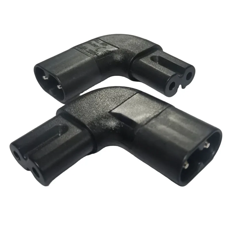 Elbow Black Figure 8 IEC320 C8 Male to C7 Female extension Power Converter Left Right Angled PDU UPS AC Power Adapter Plug