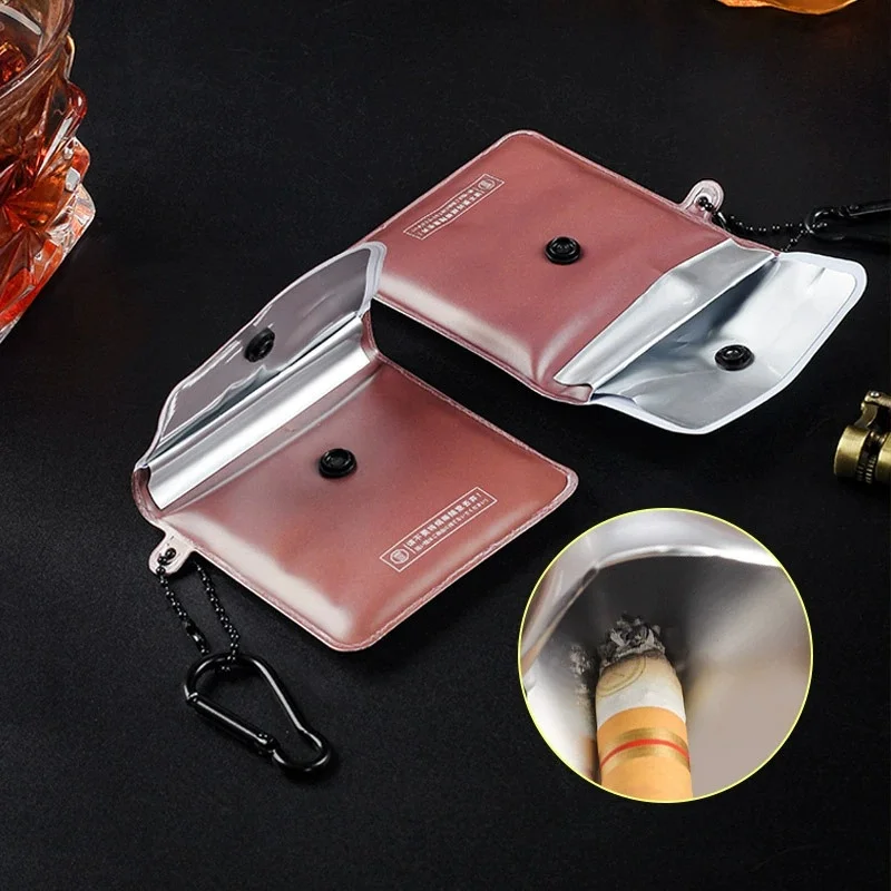 

Potable Mini Ashtrays Bag Pocket Ashtray Outdoor Smoking Cigarette Cigar Ash Tray Smoking Cigar Ash Storage Bag Travel Accessory