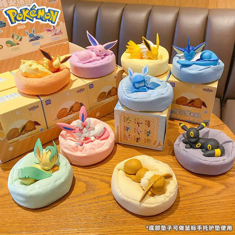 

In Stock PokéMon Eevee Family Sleeping Position Series Blind Box Collectible Animation Figurine Toy Trendy Decor Gifts Anime Fan
