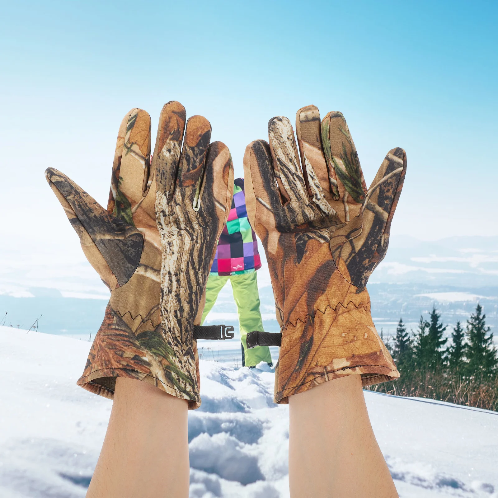 Von Camo Jagd handschuhen Voll finger handschuhe Outdoor Jagd Tarnung Ausrüstung für die Jagd Fahrrad zubehör