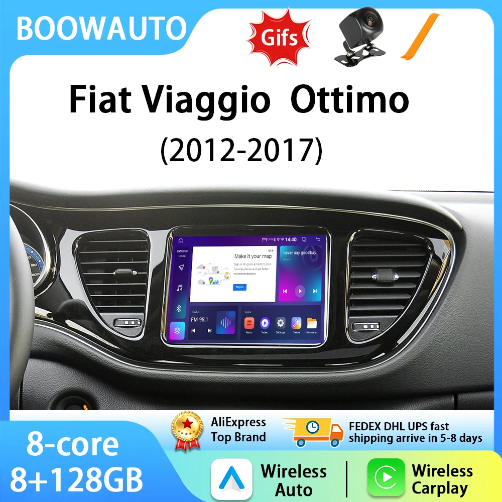 8.4-inch Android screen for Fiat Viaggio Ottimo 12-17Year Car radio video player GPS navigation wireless carplay Android auto