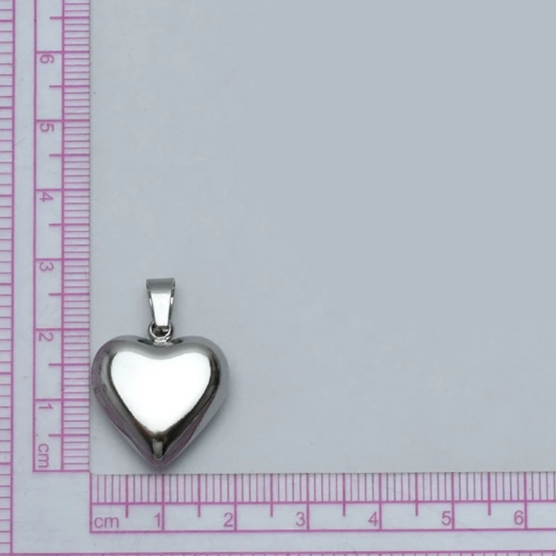 Stainless Steel Silver Plated 2.1x2cm Large Heart Charm Pendants for Women Girls Jewelry DIY Necklaces Making Findings Y08E