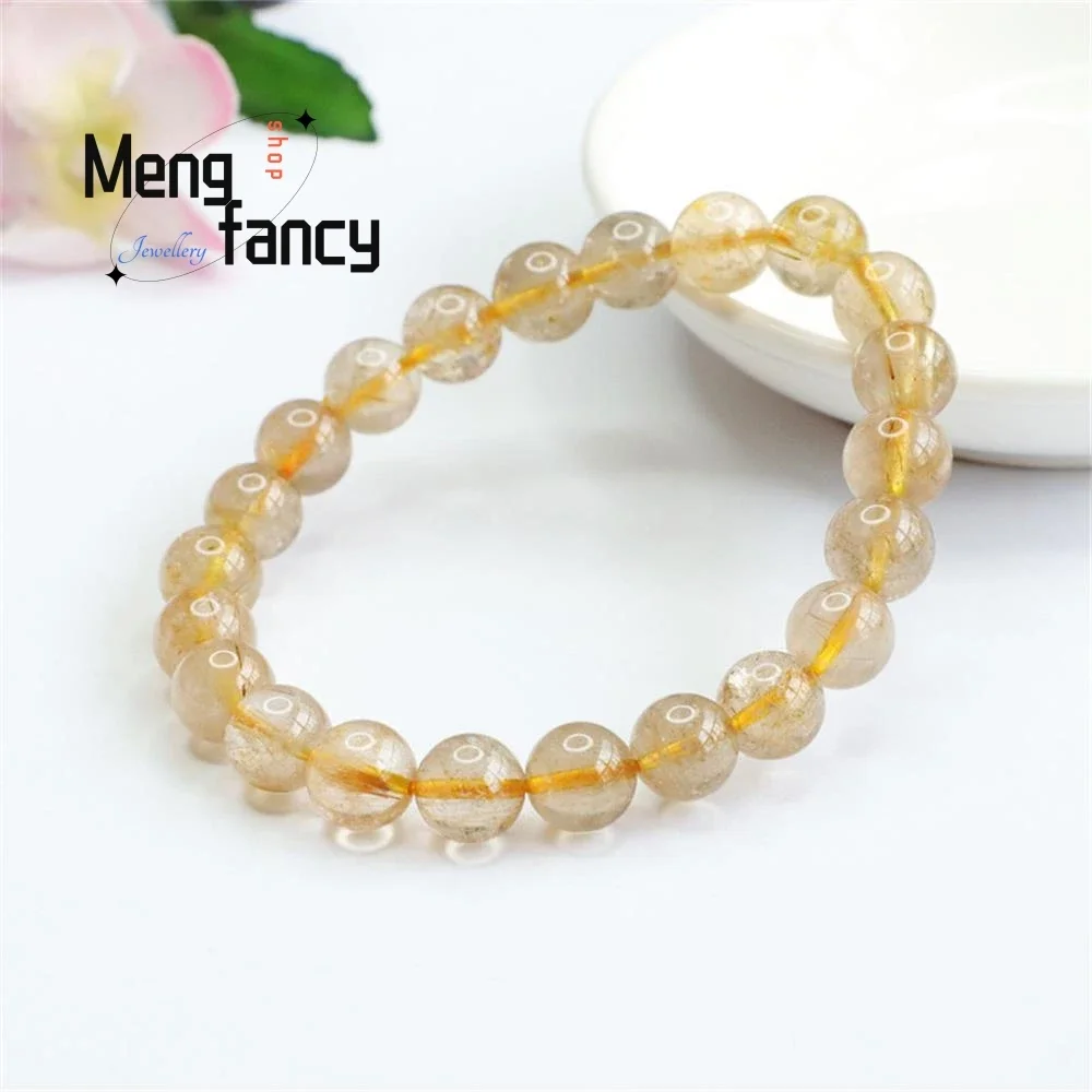 

Natural Gold Hair Crystal Titanium Crystal Bracelet Simple Elegant High-grade Luxury Quality Jewelry Best Selling Holiday Gifts