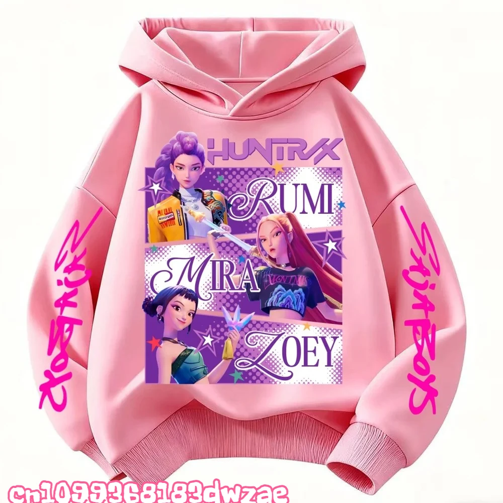 KPop شيطان الصيادين Huntrix هوديي ملابس الاطفال الأميرة الفتيات ملابس أزياء الأولاد ملابس ربيع الخريف البلوز الطفل قمم