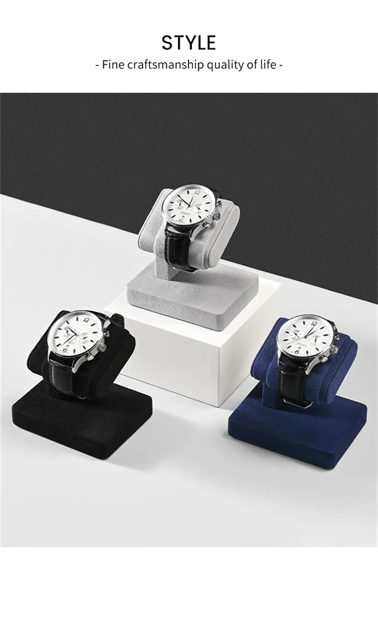 Oirlv Wrist Watch Display Stand Microfiber Watch Storage Rack Necklace Bracelet Organizer Rack Bangle Watch Holder Showcase Rack