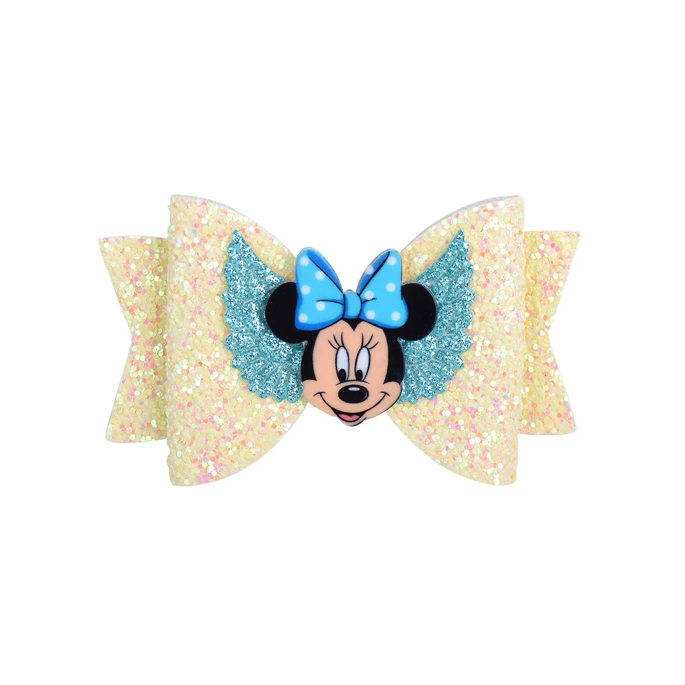 Disney Hairpin Mickey Mouse Kids Hairpin Bow Girls Hairpins Hair Clips Children Gradient Color Headdress Kids Hair Accessories