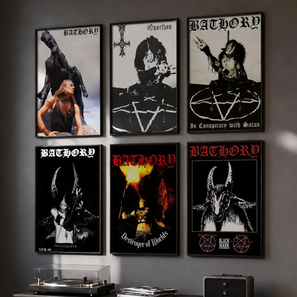 B-Bathory Quorthon Rock Band Poster HD Home Wall Stickers House Hallway Living Room Bedroom Bar Office Decor Art Prints