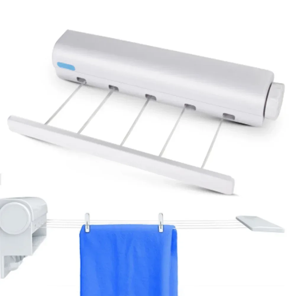 

Hanger Wall Retractable Indoor Bathroom Drying Clothes Clothesline Invisible Rack Drying Clothesline Mounted